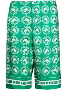 Gucci horse-graphic print silk shorts - Vert