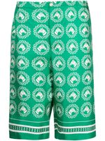 Gucci horse-graphic print silk shorts - Vert - thumbnail