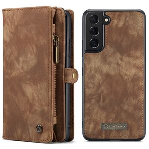 Caseme - Vintage 2 in 1 portemonnee hoes - Samsung Galaxy S22 - Bruin