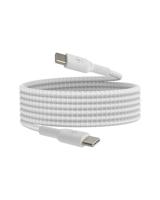 Belkin BoostCharge gevlochten USB-C/USB-C-kabel (2 m) voor de iPhone 16, 16 Pro, 16 Pro Max, 16 Plus, iPhone 15, Samsung Galaxy S24, S23, Note10, Note9, Pixel 8, Pixel 7, iPad Pro, en meer - Wit