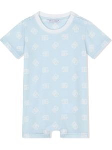 Dolce & Gabbana Kids barboteuse à logo DG - Bleu