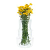 Bloemenvaas Margo - helder transparant glas - D18 x H28 cm - decoratieve vaas - bloemen/takken - thumbnail