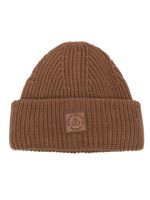 Moose Knuckles bonnet nervuré à patch logo - Marron