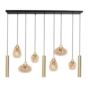 Steinhauer Eettafel hanglamp Reflexion goud met amberglas 3797ME