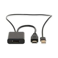 Nedis HDMI - Adapter - HDMI Male - DisplayPort Mannelijk/USB-A Male - Verguld - Recht - PVC - Zwart - 1 stuk - Box