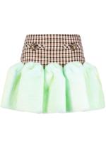 AREA Mini-rok met afwerking van imitatiebont - Bruin