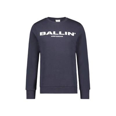 Ballin by Purewhite sweater met tekst donkerblauw