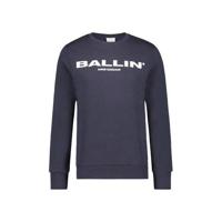 Ballin by Purewhite sweater met tekst donkerblauw