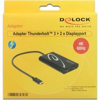 Delock 62708 Adapter Thunderbolt 3 male > 2 x DisplayPort female 4K 60 Hz - thumbnail