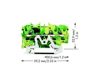 WAGO 2001-1307 Aardingsklem 4.20 mm Spanveer Toewijzing: Terre Groen, Geel 1 stuk(s)