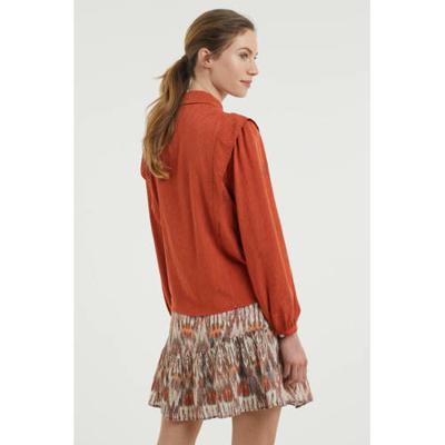 Aaiko blouse met all over print en volant terra Aaiko blouse met all over print en volant terra