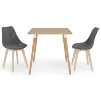 vidaXL 3-delige Eethoek grijs