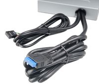 Akasa USB 3.2 Gen 1-, USB 2.0-front-adapter-hub 4 poorten Zwart - thumbnail