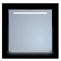 Spiegel Sanicare Q-Mirrors 90x70 cm Vierkant Met Aan De Bovenkant & Onderzijde LED Cold White, Omlijsting Chroom incl. ophangmateriaal Zonder - thumbnail