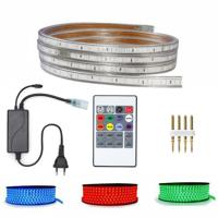 LED Strip Set - Smart Slimme LED Strip - 50 Meter - RGB Kleurverandering - Afstandsbediening - Dimbaar - Waterdicht IP65 - 230V