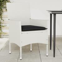 Tuinstoelen 2 st met kussens poly rattan wit - thumbnail