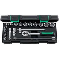 Stahlwille 96024132 dopsleutelset 19-delig in robuuste, stapelbare ABS-kunststof doos