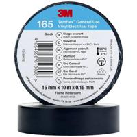 3M Temflex™ 165 165BK1E Isolatietape Temflex™ 165 Zwart (L x B) 10 m x 15 mm