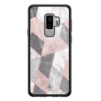 Samsung Galaxy S9 Plus glazen hardcase - Stone grid