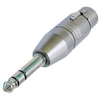 Neutrik NA3FP XLR Adapter XLR Socket - Jack Plug 6,35 mm Stereo 1St., Zilver, OneSize