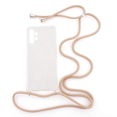 Shop4 - Samsung Galaxy A32 5G Hoesje - Zachte Back Case met Koord Beige