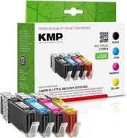 KMP Inktcartridge vervangt Canon CLI-571BK XL, CLI-571C XL, CLI-571M XL, CLI-571Y BL Compatibel Combipack Foto zwart, Cyaan, Magenta, Geel C107XV 1568,0050 - thumbnail