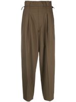 Moncler paperbag-waist wide-leg trousers - Vert