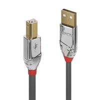 Lindy 36644 5m USB A USB B Mannelijk Vrouwelijk Grijs USB-kabel