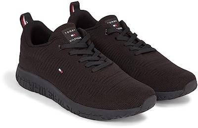 Tommy Hilfiger Corporate Knit Rib Fm0fm02838 Runner Sneakers voor heren, zwart, 40 EU