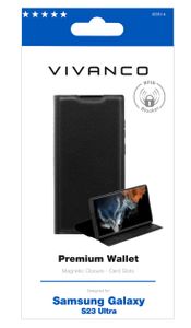 Vivanco Premium Wallet mobiele telefoon behuizingen 17,3 cm (6.8") Portemonneehouder Zwart