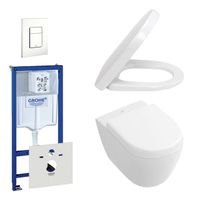 Villeroy & Boch Subway Compact Toiletset - directflush - inbouwreservoir - diepspoel wandcloset - bedieningsplaat verticaal/horizontaal - wit 0720003/0729205/1024232/1025456/