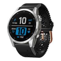 By Qubix - Flower siliconen bandje - Zwart - Compatible met Garmin Fenix 7s/6s/5s / Instinct 2s / Epix Pro Gen 2 (42mm) - Compatible Garmin bandje - Bandbreedte: 20mm