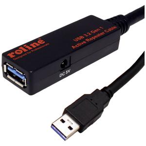 ROLINE 12.04.1070 USB-kabel USB 3.2 Gen 1 (3.1 Gen 1) 10 m USB A Zwart