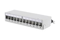 DIGITUS Desktop Patch Panel - Voor Keystone Modules - 8-poorts - Afgeschermd - Patch panel - Opbouw - Grijs
