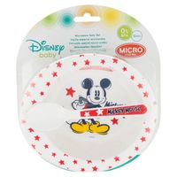 Mickey Mouse kommetje met handvaten en lepel melamine 16 cm - thumbnail