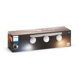 Philips Lighting Hue LED-plafondspots 871951433910100 Hue White Amb. Buckram Spot 3 flg. Weiß 3x350lm inkl. Dimmschalter GU10 15 W