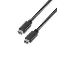 AISENS A107 – 0057 – 3 A USB 2.0-kabel (type-C/m-USB-c/M, 2,0 m, voor telefoon en tablet) zwart
