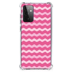 Samsung Galaxy A72 4G/5G Doorzichtige Silicone Hoesje Waves Pink