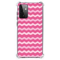 Samsung Galaxy A72 4G/5G Doorzichtige Silicone Hoesje Waves Pink - thumbnail