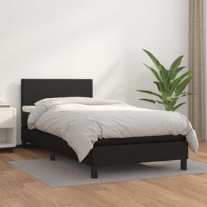 Boxspring met matras kunstleer zwart 90x190 cm SKU: V3140975