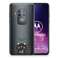 Motorola One Zoom Telefoonhoesje met Naam Cat Good Day - thumbnail