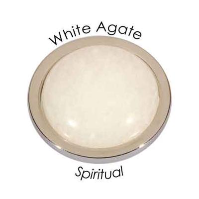 Quoins QMEE-WA-M Disk Emotions White Agate Medium Quoins QMEE-WA-M Disk Emotions White Agate Medium