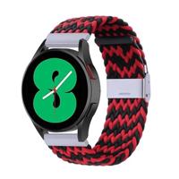 By Qubix - Compatible met Garmin Forerunner 55/245 / 645 - Braided nylon bandje - Rood/zwart - Compatible Garmin bandje - Bandbreedte: 20mm