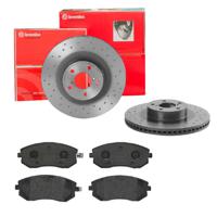 Remmenset, remschijf BREMBO, Remschijftype: Geperforeerd / Geventileerd, Inbouwplaats: Vooras, u.a. für Subaru