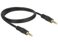 Delock 83435 Stereo Jack Kabel 3,5 mm 4-pins male naar male 1 m zwart - thumbnail