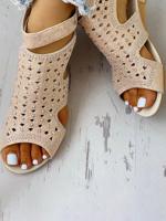 Casual Plain Summer Synthetic Leather Slide Sandals - thumbnail