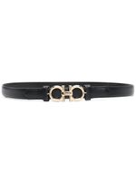 Ferragamo ceinture en cuir à boucle Gancini - Noir