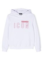 DSQUARED2 KIDS hoodie à logo imprimé - Blanc