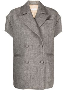 Niccolò Pasqualetti blazer croisé à manches courtes - Marron