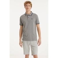 Twinlife regular fit polo grijs melange